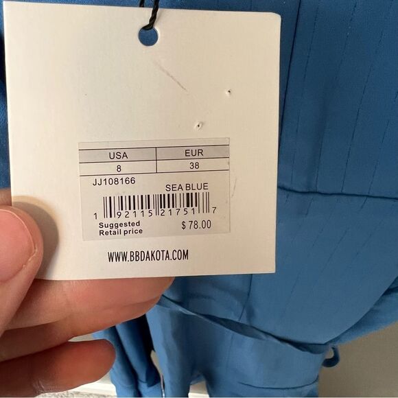NWT Revolve x Jack by BB Dakota Almost Wrapped Dress in Sea Blue | Size 8 - Picture 9 of 11